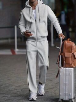Men’s Waffle Knit Tracksuit Set