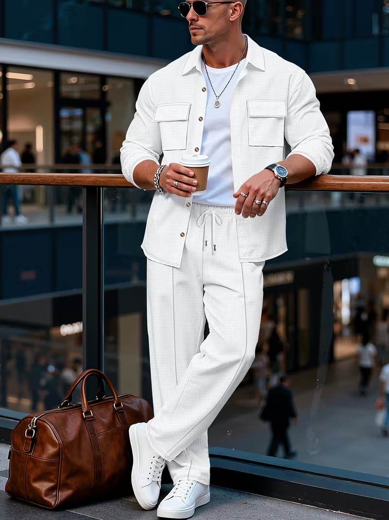 Men’s Textured Casual Set